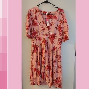 Pink floral sundress NWT